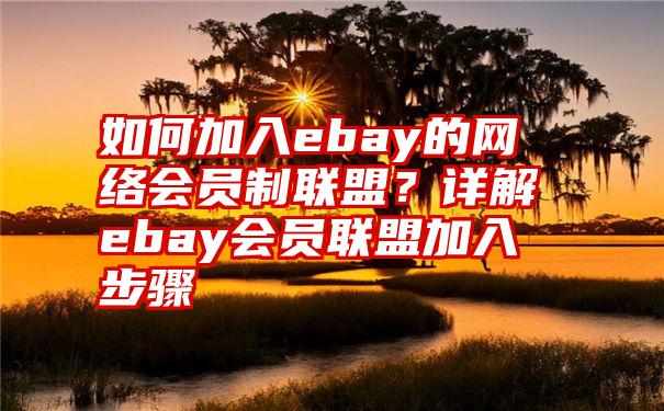 如何加入ebay的网络会员制联盟？详解ebay会员联盟加入步骤