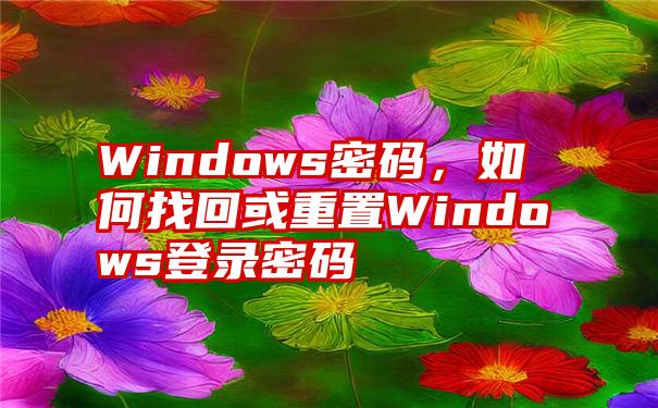 Windows密码，如何找回或重置Windows登录密码