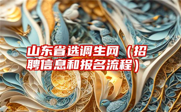 山东省选调生网（招聘信息和报名流程）