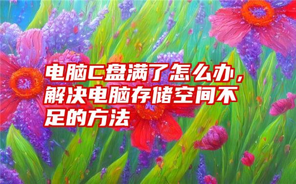 电脑C盘满了怎么办，解决电脑存储空间不足的方法