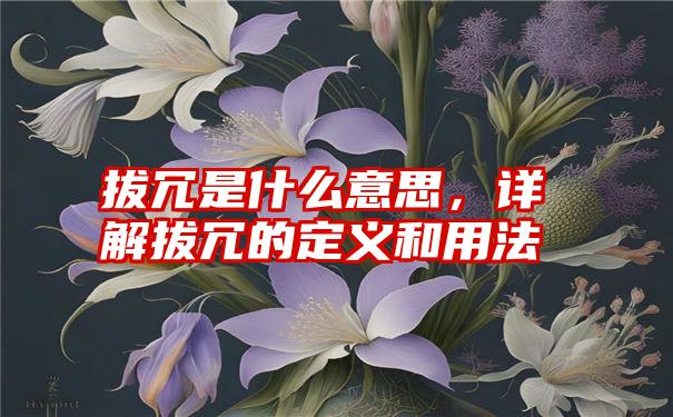 拔冗是什么意思，详解拔冗的定义和用法