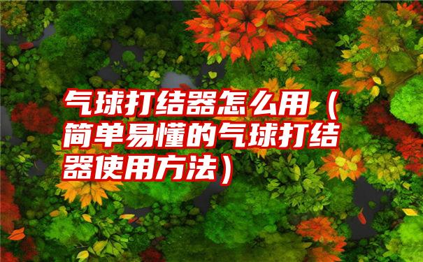 气球打结器怎么用（简单易懂的气球打结器使用方法）