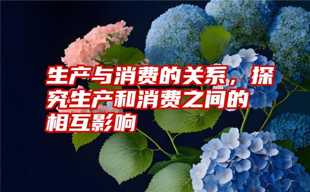 生产与消费的关系，探究生产和消费之间的相互影响