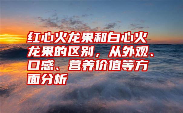 红心火龙果和白心火龙果的区别，从外观、口感、营养价值等方面分析