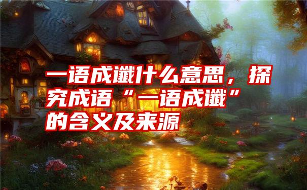 一语成谶什么意思，探究成语“一语成谶”的含义及来源