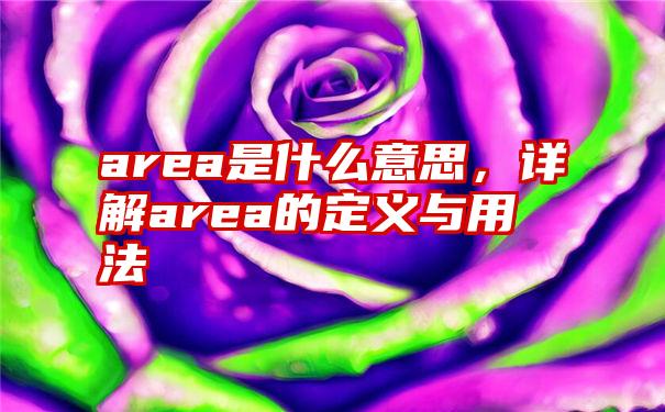 area是什么意思，详解area的定义与用法