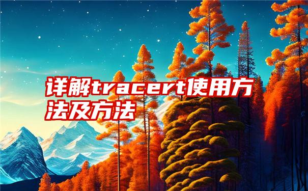 详解tracert使用方法及方法