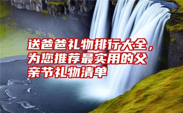 送爸爸礼物排行大全，为您推荐最实用的父亲节礼物清单