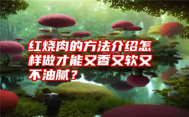 红烧肉的方法介绍怎样做才能又香又软又不油腻？