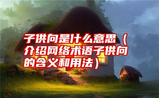 子供向是什么意思（介绍网络术语子供向的含义和用法）