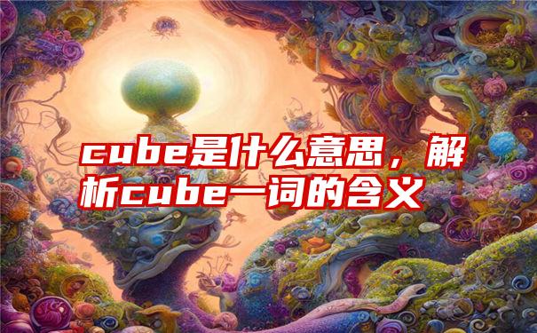 cube是什么意思，解析cube一词的含义