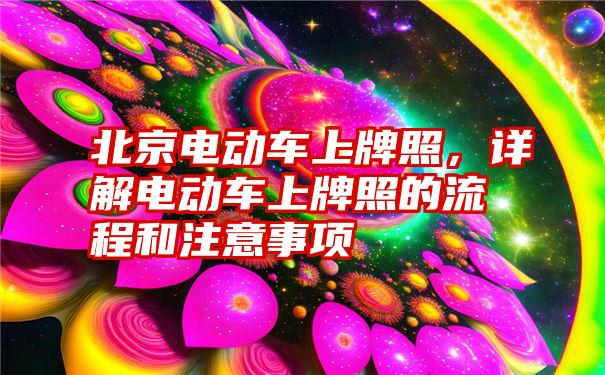 北京电动车上牌照，详解电动车上牌照的流程和注意事项