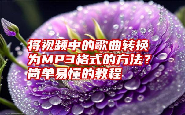 将视频中的歌曲转换为MP3格式的方法？简单易懂的教程