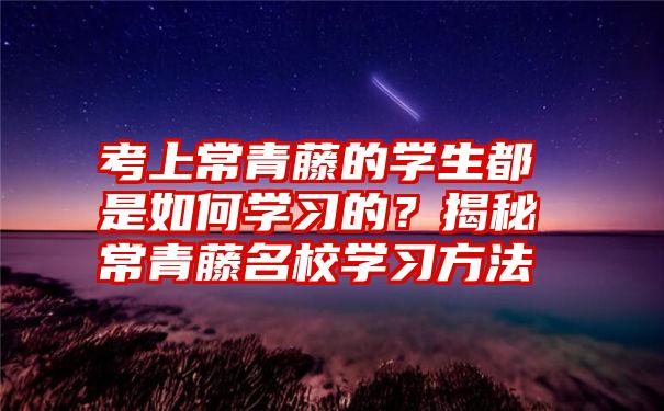 考上常青藤的学生都是如何学习的？揭秘常青藤名校学习方法