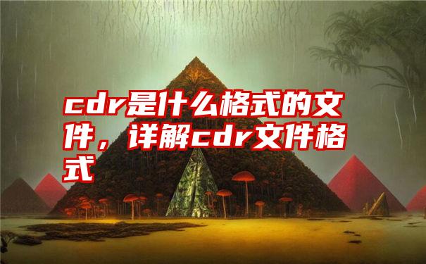 cdr是什么格式的文件，详解cdr文件格式