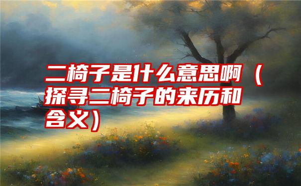 二椅子是什么意思啊（探寻二椅子的来历和含义）