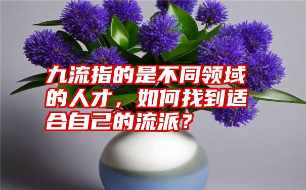 九流指的是不同领域的人才，如何找到适合自己的流派？