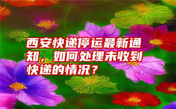 西安快递停运最新通知，如何处理未收到快递的情况？