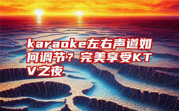 karaoke左右声道如何调节？完美享受KTV之夜