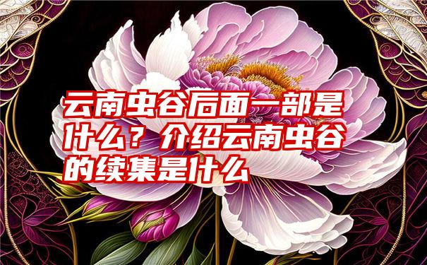 云南虫谷后面一部是什么？介绍云南虫谷的续集是什么