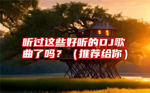 听过这些好听的DJ歌曲了吗？（推荐给你）