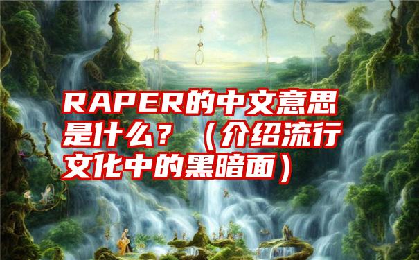 RAPER的中文意思是什么？（介绍流行文化中的黑暗面）