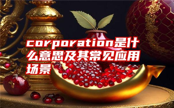 corporation是什么意思及其常见应用场景