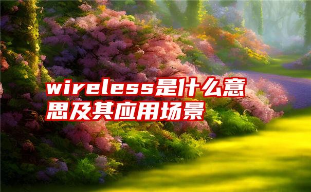 wireless是什么意思及其应用场景