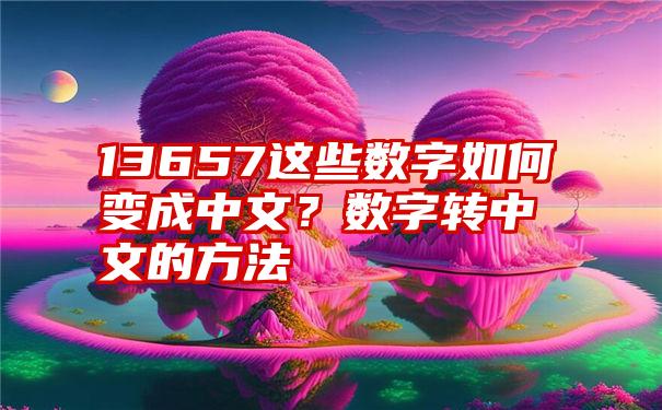 13657这些数字如何变成中文？数字转中文的方法