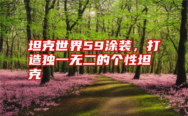 坦克世界59涂装，打造独一无二的个性坦克