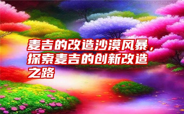 麦吉的改造沙漠风暴，探索麦吉的创新改造之路