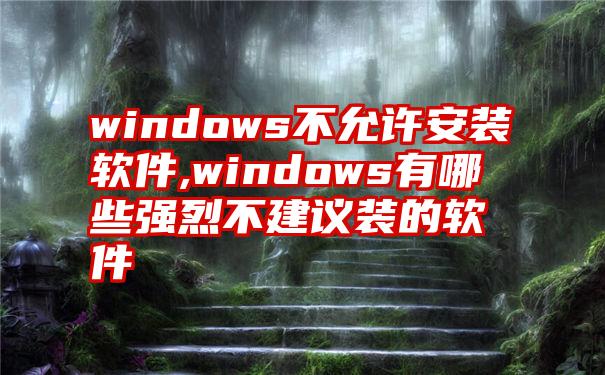 windows不允许安装软件,windows有哪些强烈不建议装的软件