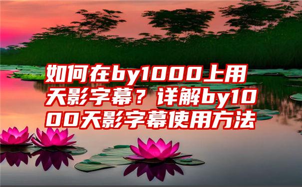 如何在by1000上用天影字幕？详解by1000天影字幕使用方法