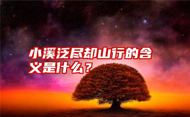 小溪泛尽却山行的含义是什么？