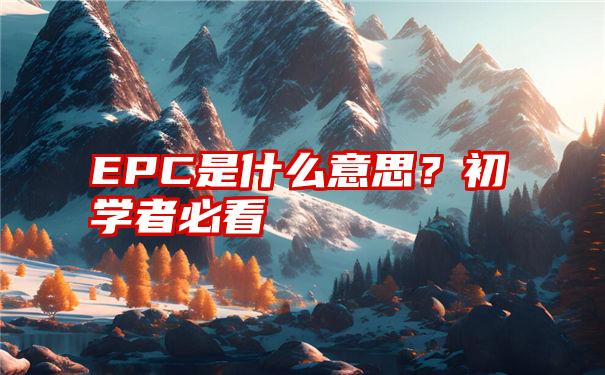 EPC是什么意思？初学者必看