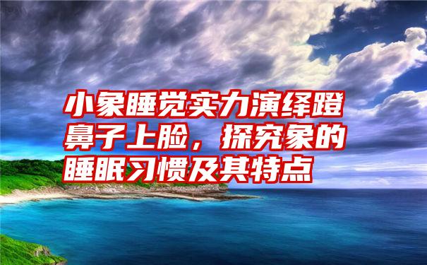 小象睡觉实力演绎蹬鼻子上脸，探究象的睡眠习惯及其特点