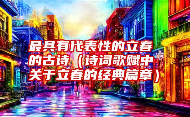 最具有代表性的立春的古诗（诗词歌赋中关于立春的经典篇章）