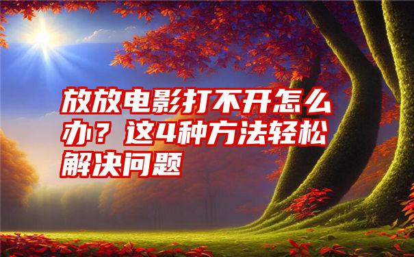 放放电影打不开怎么办？这4种方法轻松解决问题