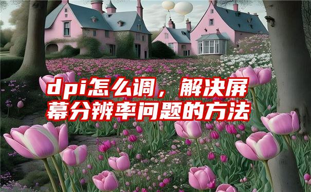 dpi怎么调，解决屏幕分辨率问题的方法