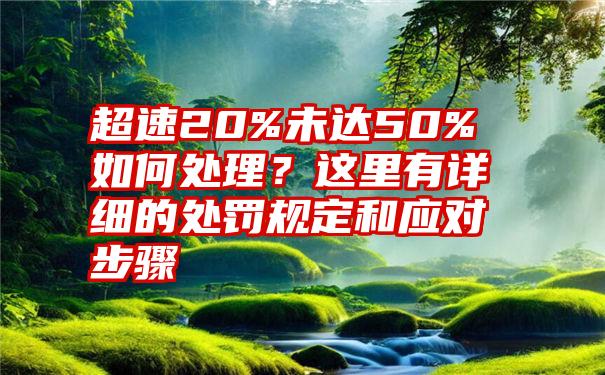 超速20%未达50%如何处理？这里有详细的处罚规定和应对步骤