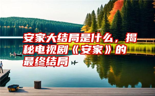 安家大结局是什么，揭秘电视剧《安家》的最终结局