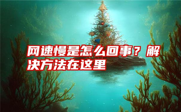 网速慢是怎么回事？解决方法在这里