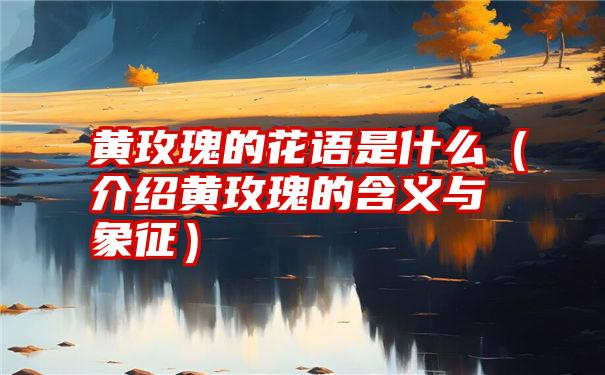 黄玫瑰的花语是什么（介绍黄玫瑰的含义与象征）