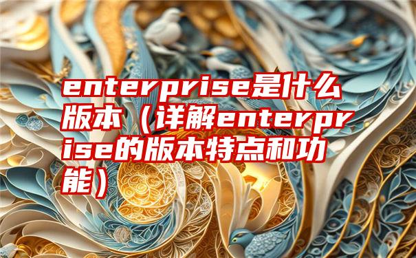 enterprise是什么版本（详解enterprise的版本特点和功能）