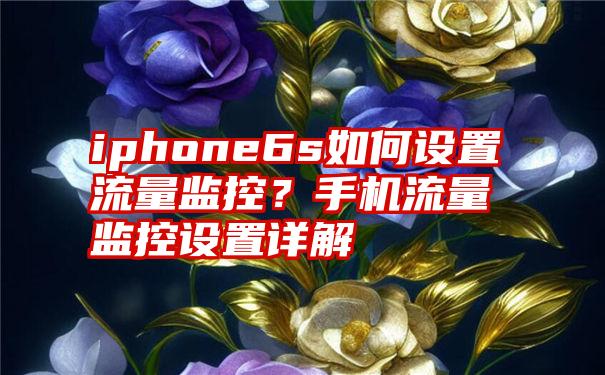 iphone6s如何设置流量监控？手机流量监控设置详解