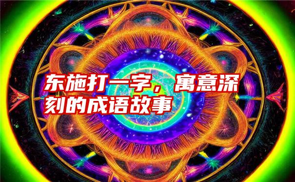 东施打一字，寓意深刻的成语故事