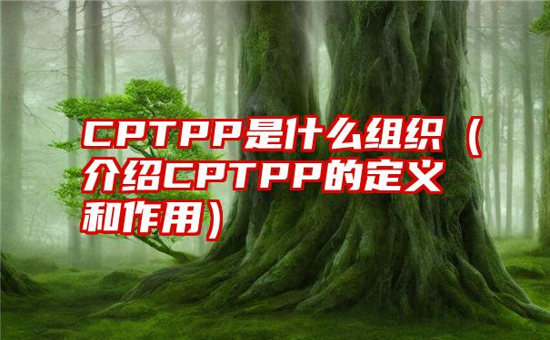 CPTPP是什么组织（介绍CPTPP的定义和作用）