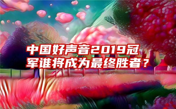 中国好声音2019冠军谁将成为最终胜者？