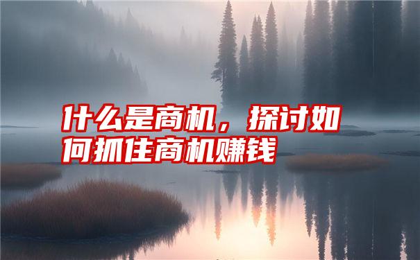 什么是商机，探讨如何抓住商机赚钱