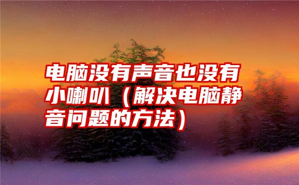 电脑没有声音也没有小喇叭（解决电脑静音问题的方法）